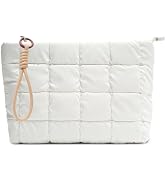 Beayuva Puffer Quilted Makeup Bag Travel Cosmetic Bag Portable Puffy Checkered Toiletry Pouch Ski...