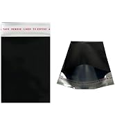 PABCK 100 Pcs Black Metallic Foil Mailers Opaque Envelopes Mylar Bags for Small Business Waterpro...