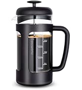 Easyworkz French Press 34 oz Coffee Tea Maker with Borosilicate Glass,Soft Grip Handle