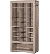 HOOBRO Tall Shoe Cabinet, 9 Tier Shoe Storage Cabinet, Freestanding Wooden Shoe Cabinet Organizer...