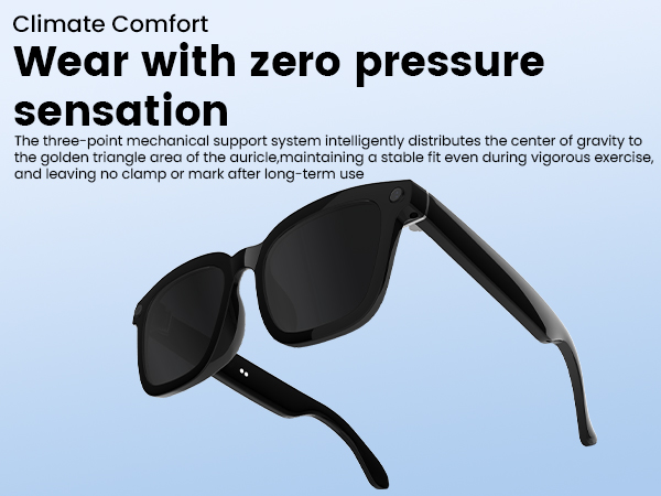 Translation Bluetooth Sunglasses with Polarized Lens, Anti-Shake, Voice, Calling, Waterproof