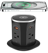 Pop Up Countertop Outlet with 15W Wireless Charger, PD20W USB & 15A Tamper Resistant, 3.15in Hole...