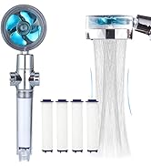 ANTOWER High Pressure Handheld Showerhead with filters Vortex hydro jet Turbo Propeller 360 Degre...