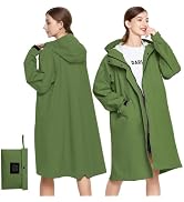 LAMA Long Raincoat for Women, Lightweight Rain Coat with Hooded, Waterproof Rain Jacket, Packable...