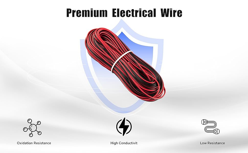 22 gauge wire red and black wire low voltage wire electrical wire