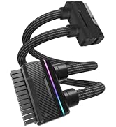 EZDIY-FAB UNIFAS ARGB 24Pin PC PSU Extension Cable,16AWG ATX 24Pin Power Extension,Unified Dual-T...