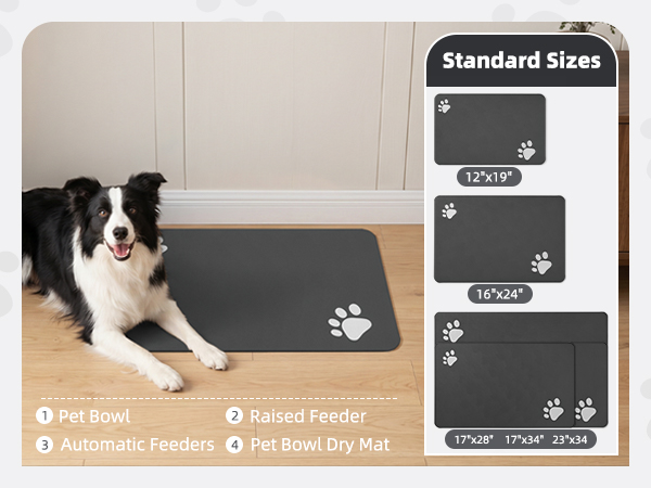 Pet Feeding Mat-Absorbent Dog Mat for Food and Water Bowl-No Stains Easy Clean Dog Food Mat