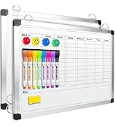 EAONE 16 x 12 in Magnetic Dry Erase Chore Chart & Whiteboard for Kids/Teens/Adults, Double Sided ...