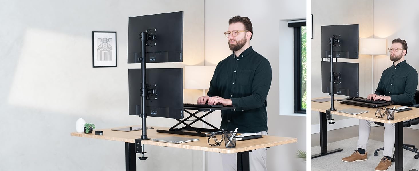vertical dual monitor desk mount stacked dual monitor mount dual monitor desk mount stand