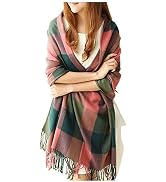 Loritta Womens Scarf Fashion Long Plaid Shawls Wraps Big Grid Winter Warm Lattice Large Scarves G...