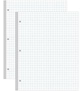 (2-Pack) A4 Grid Filler Paper, 3-Hole Graph Paper, 200Sheets / 400Pages Loose-Leaf Paper, 100gsm ...