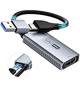 XIIXMASK USB 3.0 Video Capture Card with 100W PD - HDMI to USB/USB-C Capture Card 1440P 30fps & 1...