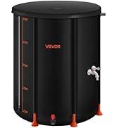 VEVOR Collapsible Rain Barrel, 53 Gallon Portable Rain Water Collection Barrel, 1000D PVC Rainwat...