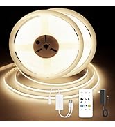 AUZIWE COB LED Strip Lights, Dotless LED Lights with Remote& App, 49.2ft Warm White 3000K Super B...