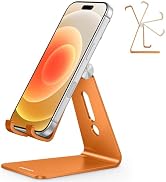 OMOTON Adjustable Cell Phone Stand, Aluminum Desktop Cellphone Stand with Anti-Slip Base and Conv...