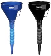 Terbold Automotive Flex Funnel 2-Pack | Wide Mouth Flexible Tube Plastic Funnel for Automotive Us...