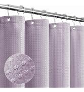 Gibelle Lavender Shower Curtain, Waffle Weave Textured Fabric Shower Curtain for Bathroom - Soft ...