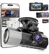 Eivikga 4K Dash Cam Front and Rear Inside Camera,STARVIS 2,Free 64GB Card,4K+2.5K+2.5K 3 Channel ...