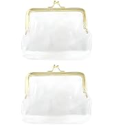 2Pcs Gold Kiss Lock Change Pouch, Coin Purse for Women, Transparent Change Purse for Women, Water...