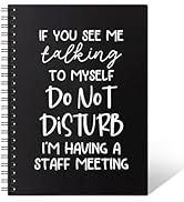 THEBESTU If You See Me Talking To Myself 160 Pages Hardcover Blank Spiral Notebook, Funny Office ...