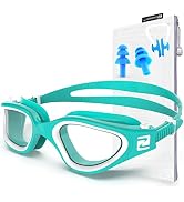 ZABERT W1 Adult Swim Goggles for Men Women Youth Anti-fog UV400 Protection with Nose Clip & Earplugs