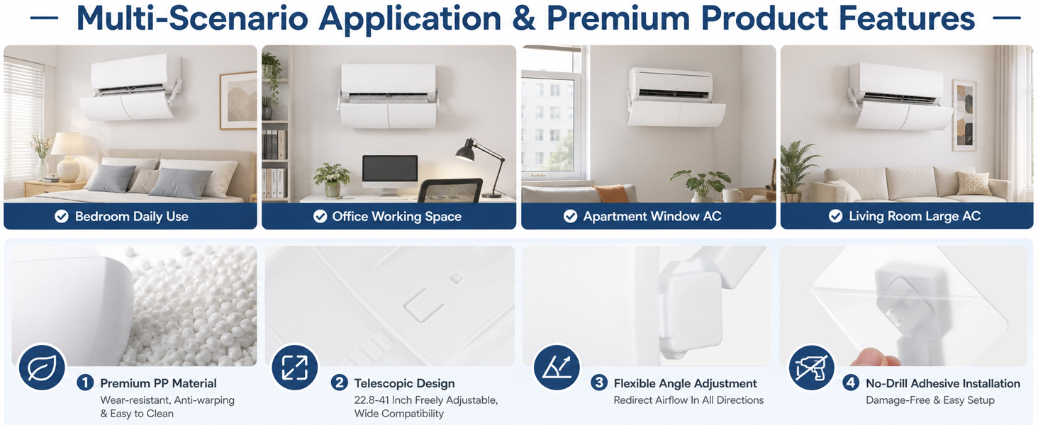 Adjustable Air Conditioner Deflector