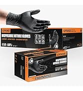 UYKKE 10mil Nitrile Gloves Thick,Industrial Disposable Gloves with Diamond Textured,Heavy Duty Me...