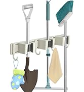 Broom and Mop Holder Wall Mount,Upgraded Broom Organizer,Broom Hanger Wall Mount for Home Kitchen...