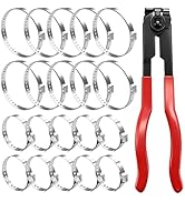 Aienxn CV Boot Clamp Plier with 20PCS 304 Stainless Steel Crimp Bands, 10PCS Small and 10PCS Larg...