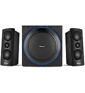 Elimavi 2.1 Computer Speaker System, 6.5" Subwoofer, 120W RMS, Black | Three-Way Design, 2 X 1" T...