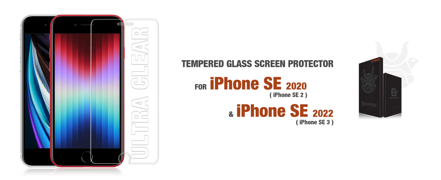 iphone se 2 3 2020 2022 tempered glass screen protector cover guard saver film protection
