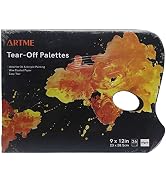 ARTME Tear Off Palette Pad 36 Sheets 9 x 12 in Wax Coated Paper for Artists | 23x30.5cm Acrylic O...