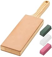 Angerstone Oversize Double Sided Leather Strop Kit(3" Knife Stropping Leather)with Ergonomic Hand...