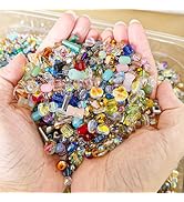 Laopottbeads Half Pound Assorted Glass Beads for Jewelry Making, 2-16mm Colorful Crystal Beads fo...