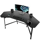 EUREKA ERGONOMIC Large Computer Desk Wing-Shaped for Work Home Office,63 inch Gaming Desk Table,E...