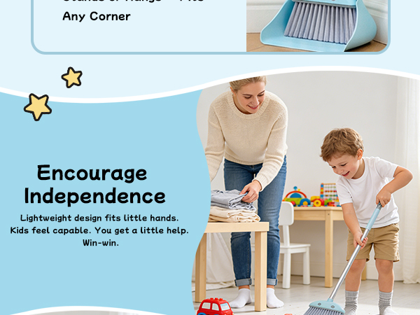 Kids Mini Broom Set (Blue)