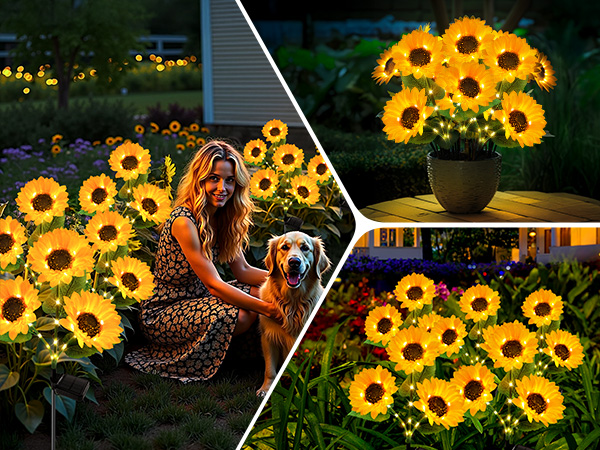 Solar flowers outdoor waterproof
