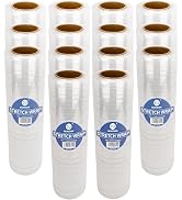 NEXCOVER 18 Inch Stretch Wrap - 1200 Feet | 60 Gauge, 14 Roll Clear Plastic Self-adhering Stretch...