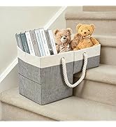 Gachiwar Stair Basket, 16 x 10 x 8 Inches Stair Basket for Stairs with Handle, Clothes Storage Bi...