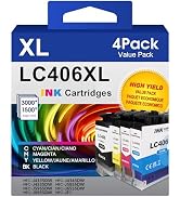 LC406 Ink Cartridges Replacement for Brother LC406 XL LC406BK Cartridge Printer Ink Work for Brot...