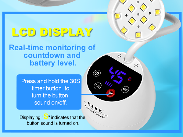 nail light with LCD display