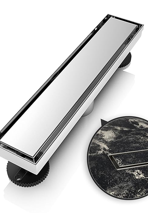 brushed shower drain