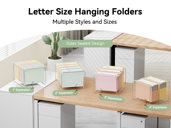 Morandi color hanging file folders 2 inch expansion