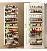 8 Tier Pantry Door Organizer Spice Rack, 2-IN-1 Wall Mount or Hanging Over Door Seasoning Organiz...
