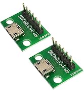 WLGQ USB 2.0 Micro B Female Test Adapter PCB Board - Breakout Connector with 2.54mm (0.1