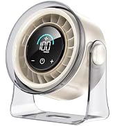 Coolhill Small Desk Fan, 100-Speed Quiet Rechargeable for Office & Bedroom | White; 2-in-1 Desk &...