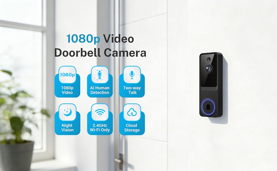 1080p video doorbell camera