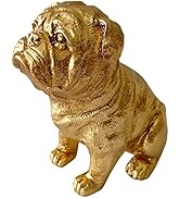 Pewery Golden Dog Statue, Animal Figurine Home Decor, Dog Sculpture for Home Office Desktop Books...