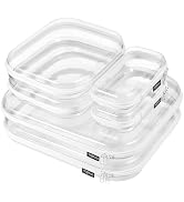 YQBRAO 6PCS Clear Hard Shell Zipper Case, Clear Travel Cosmetic Bag, Toiletry & Makeup Case, Zipp...