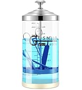 Gusnilo sanitizing jar (30 ounces) with stainless steel tray, comb-shaped disinfection jar,Disinf...